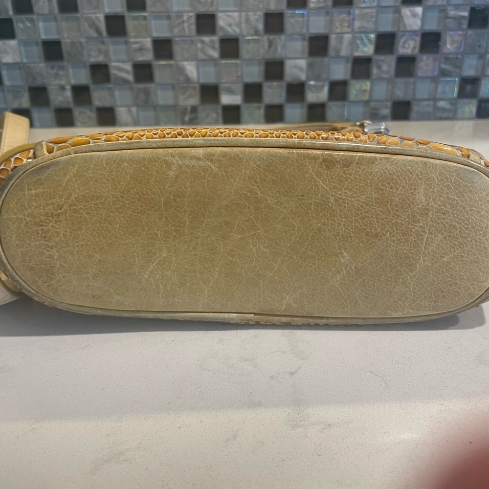 Brighton Sprite Marigold Crossbody in Patent Leather Yellow/Gold Snakeskin EUC - Picture 7 of 16